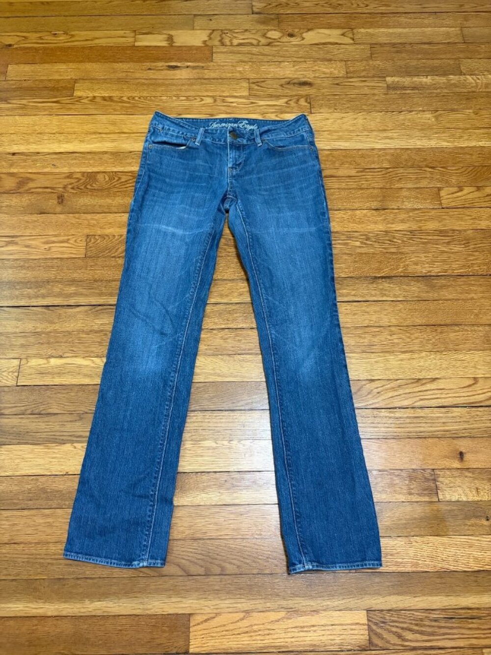 American Eagle Womens 77 Straight Jeans Size 6 Blue Stretch Cotton Denim Vintage